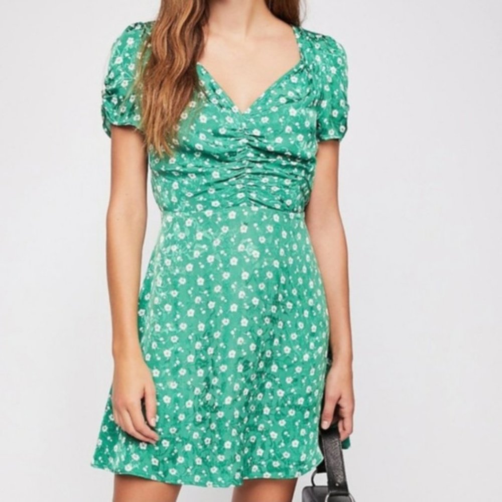 Free People Bond Street Green Floral Mini Dress 📸